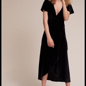 BHLDN Black velvet Thrive dress